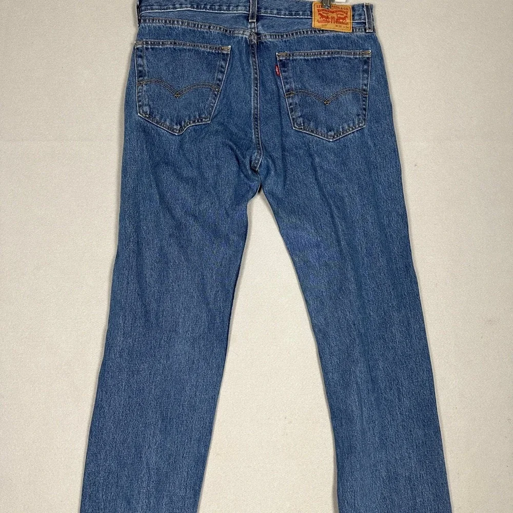 Levis 505 Jeans Mens 36X34 Blue Regular Fit Straight Leg Denim Pants 5-Pocket